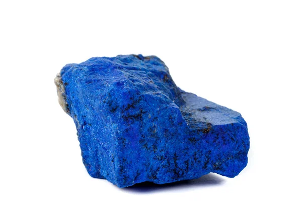 Macro Azurita Piedra Mineral Con Inserciones Pirita Sobre Fondo Blanco —  Fotos de Stock
