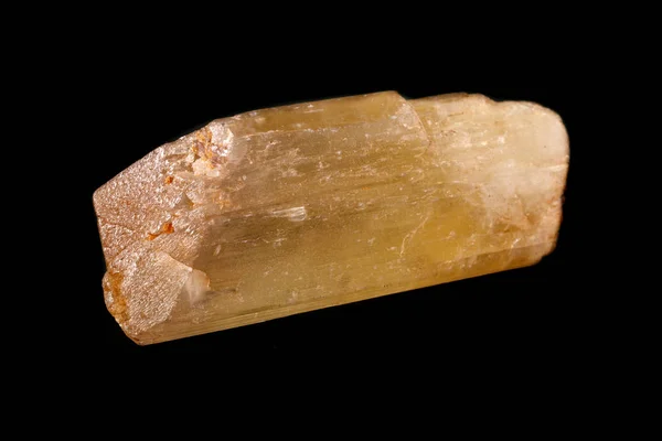 Macro Pedra Mineral Spodumene Fundo Preto Perto — Fotografia de Stock