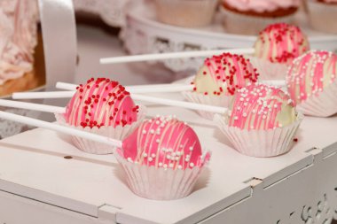 güzel pasta, şeker ve pasta bir birim ile yakından