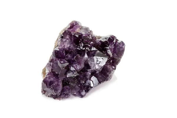 Amethyst Crystal Druse Macro Mineral White Background Close — Stock Photo, Image