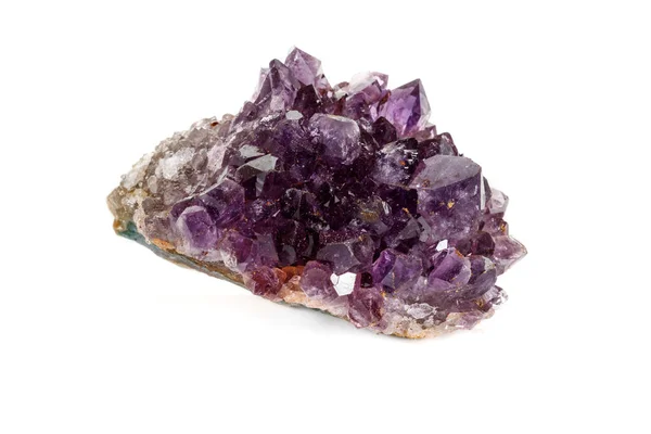 Минерал Amethyst Crystal Druse Белом Фоне — стоковое фото