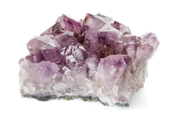 Минерал Amethyst Crystal Druse Белом Фоне — стоковое фото