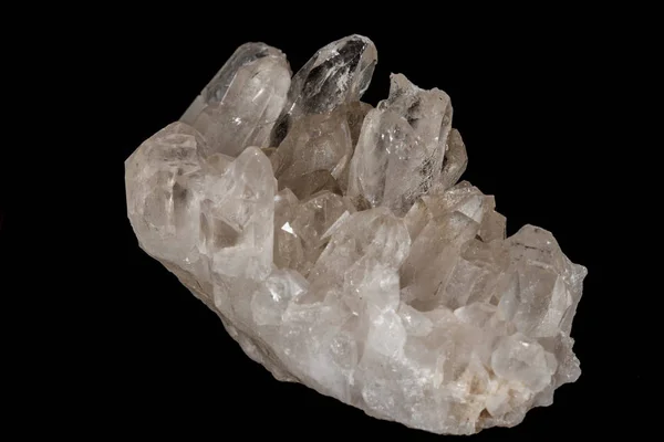 Makro Mineralne Kamienne Rhinestone Crystal Rock Czarnym Tle Bliska — Zdjęcie stockowe