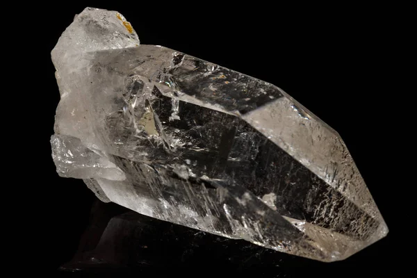 Makro Mineralne Kamienne Rhinestone Crystal Rock Czarnym Tle Bliska — Zdjęcie stockowe