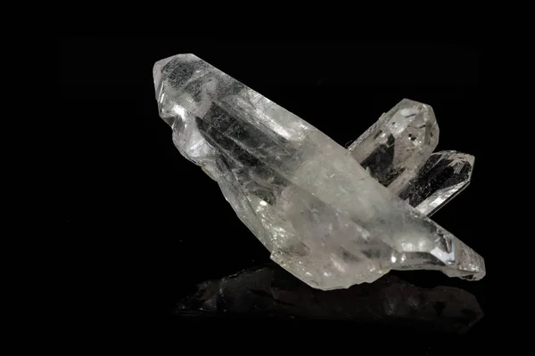 Macro Mineral Pedra Strass Cristal Rocha Fundo Preto Perto — Fotografia de Stock