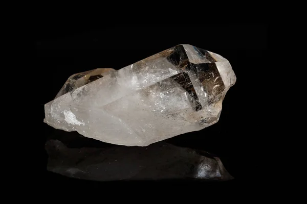 Macro Mineral Stone Rhinestone Rock Crystal Black Background Close — Stock Photo, Image