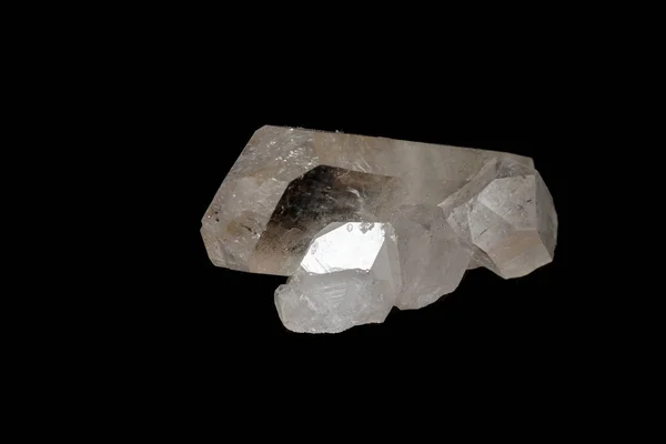 Makro Mineralne Kamienne Rhinestone Crystal Rock Czarnym Tle Bliska — Zdjęcie stockowe