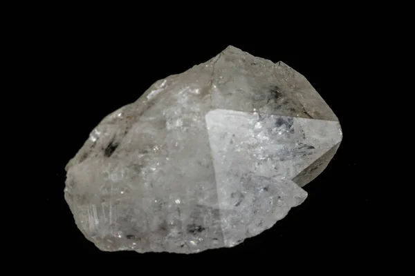 Κρύσταλλο Μαύρο Φόντο Μακροεντολή Ορυκτή Πέτρα Στρας Κοντινό Πλάνο — Φωτογραφία Αρχείου