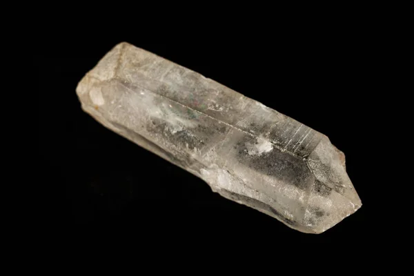 Batu Batubara Mineral Makro Kristal Batu Pada Latar Belakang Hitam — Stok Foto