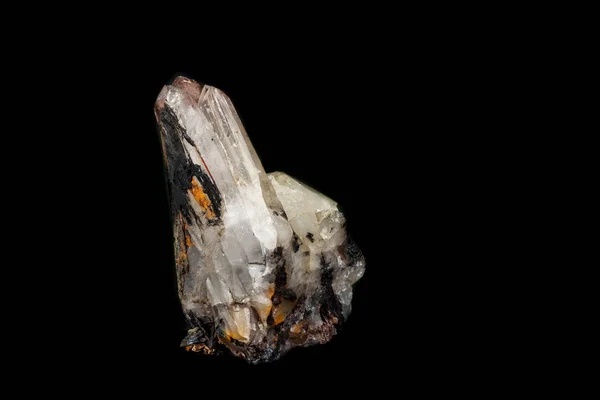Macro pedra mineral quartzo fumegante, rauchtopaz em um backgrou preto — Fotografia de Stock