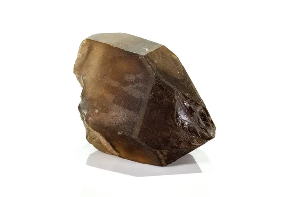 Macro mineral stone smoky quartz, rauchtopaz on a white backgrou — Stock Photo, Image