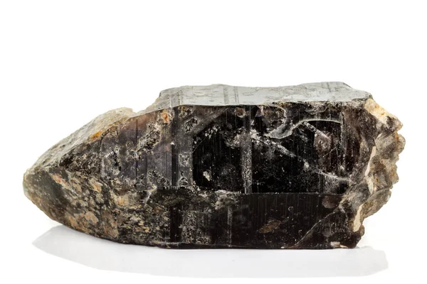 Macro piedra mineral morros cuarzo ahumado, morion rauchtopaz en un — Foto de Stock
