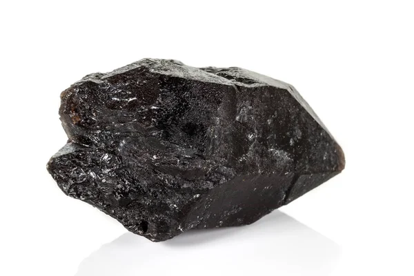 Macro piedra mineral morros cuarzo ahumado, morion rauchtopaz en un —  Fotos de Stock