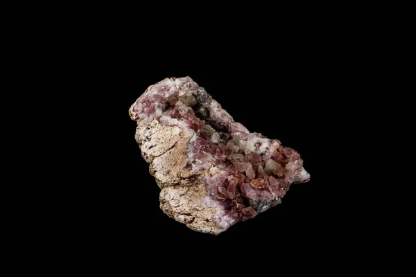 Macro mineral stone Pink Amethyst on a black background — Stock Photo, Image