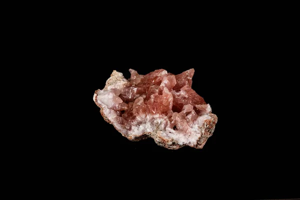 Macro mineral stone Pink Amethyst on a black background — Stock Photo, Image