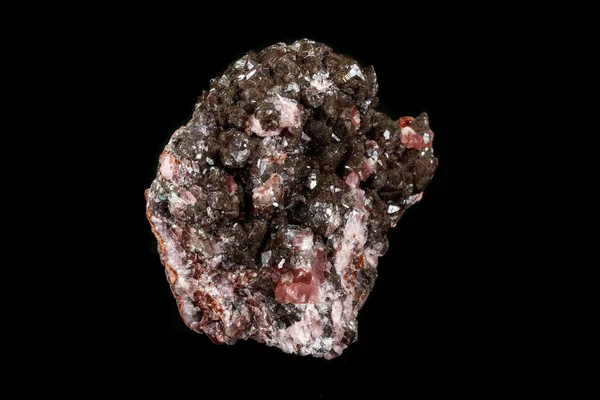 Μακροεντολή ορυκτή πέτρα Αμέθυστος Ροζέ σε μαύρο φόντο — Φωτογραφία Αρχείου