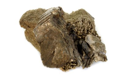 Makro mineral pirit taşı arka plan beyaz