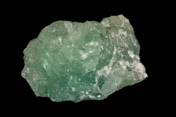 Macro mineral stone quartz fluorite black background — Stock Photo, Image
