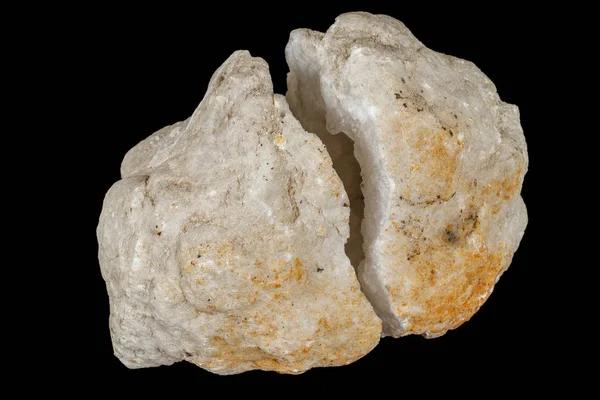 Макро мінеральний камінь Кварцовий геодезичний чорний фон — стокове фото