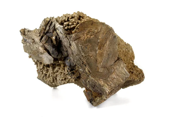 Makro mineral pirit taşı arka plan beyaz