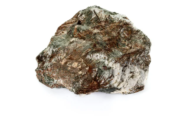 Makro mineral taş astrophyllite beyaz arka plan — Stok fotoğraf
