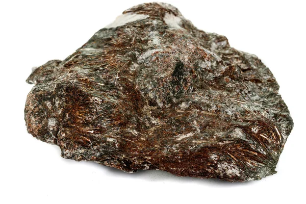 Makro mineralne kamienne astrophyllite białe tło — Zdjęcie stockowe