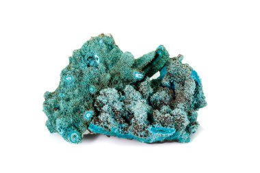 Makro mineral taş malakit beyaz arka plan