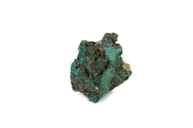 Makro mineral taş malakit beyaz arka plan