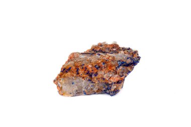 Macro mineral stone Malachite and Azurite against white backgrou clipart