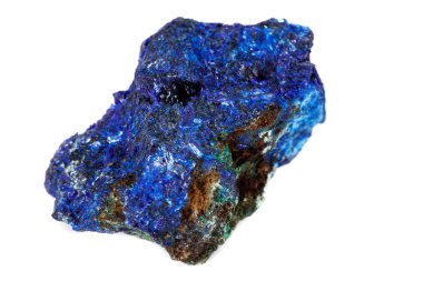 Makro mineral taş malakit ve Azurit beyaz backgrou karşı
