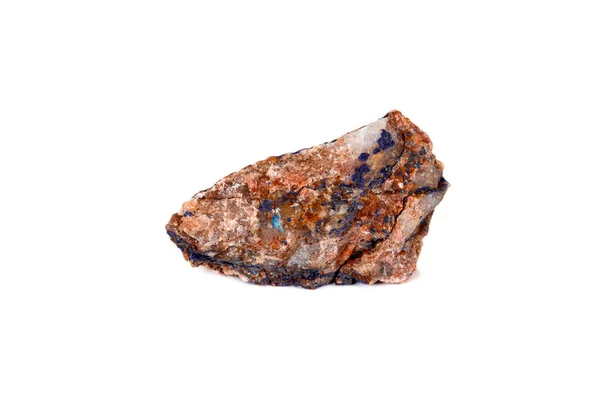 Macro pedra mineral Malaquita e Azurite contra backgrou branco — Fotografia de Stock