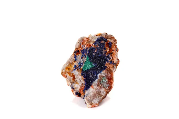 Macro mineral stone Malachite and Azurite against white backgrou — Stock Photo, Image