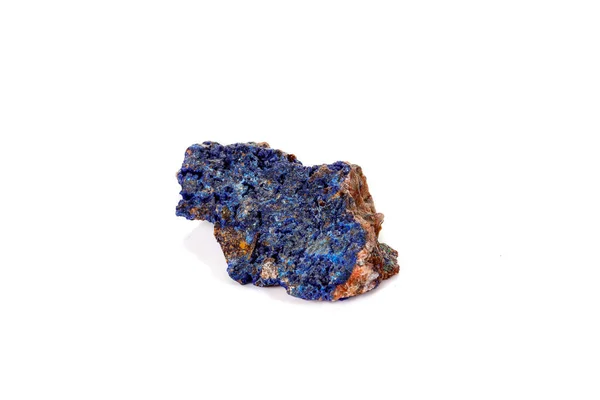 Macro piedra mineral Malaquita y Azurita contra el fondo blanco — Foto de Stock