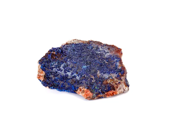 Makro ásványi kő malachit és Azurite ellen fehér háttérb — Stock Fotó