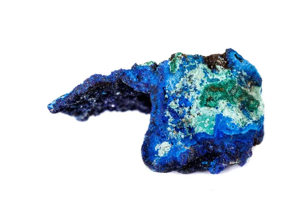 Macro mineral stone Malachite and Azurite against white backgrou — Stock Photo, Image