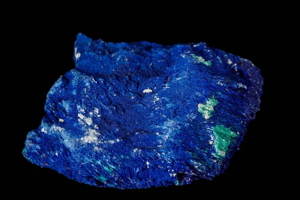 Pedra mineral macro Azurite em siltstone contra backgroun preto — Fotografia de Stock