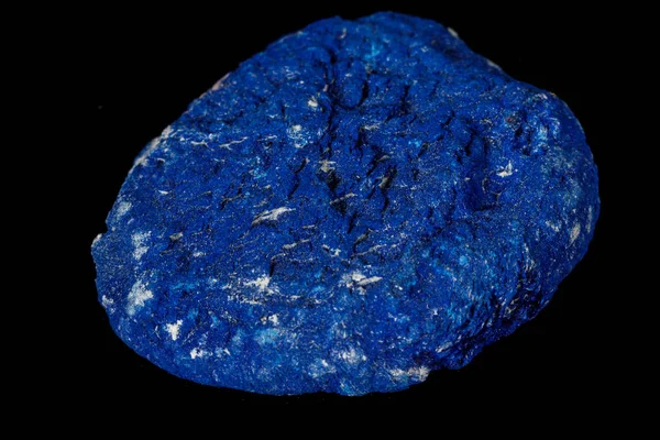 Batu mineral makro Azurit dalam siltstone terhadap backgroun hitam — Stok Foto