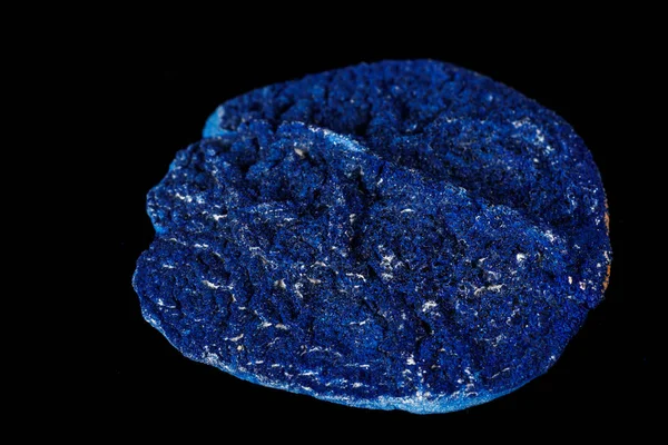 Macro mineral stone Azurite in siltstone against black backgroun — Stock Photo, Image