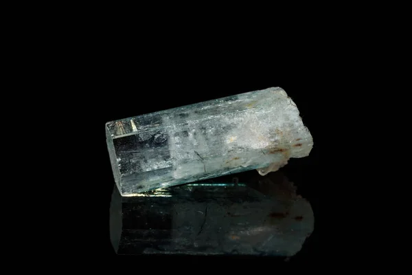 Macro mineral stone aquamarine on a black background — Stock Photo, Image