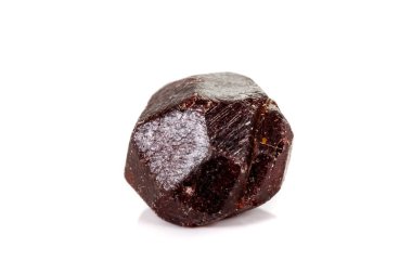 Makro mineral taş Garnet, beyaz bir arka plan üzerine