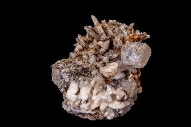 Makro mineral florit taşı balck arka plan üzerinde