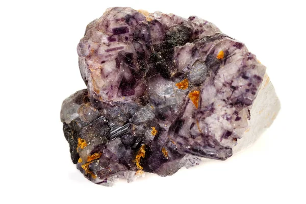 Pedra de fluorite mineral macro no fundo branco — Fotografia de Stock