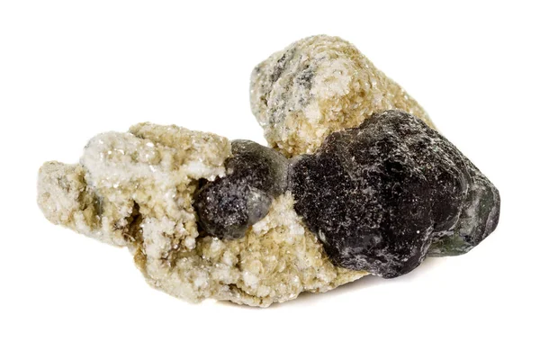 Макро-мінеральний фторитовий камінь на білому тлі — стокове фото