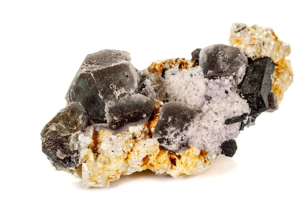 Makró ásvány kő fehér háttér — Stock Fotó