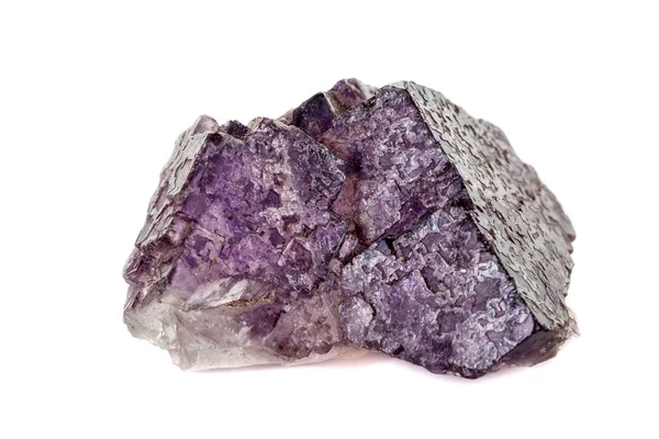 Beyaz arka plan üzerinde makro mineral florit taşı — Stok fotoğraf