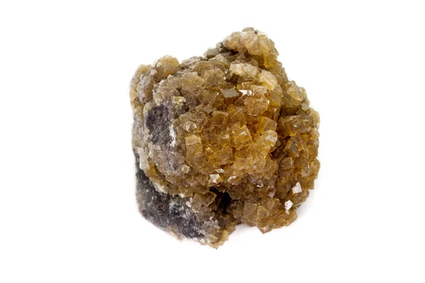 Kámen minerální fluorit makro na bílém pozadí — Stock fotografie