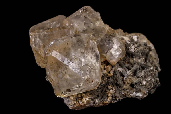 Макро-мінеральний фтористий камінь на фоні балка — стокове фото