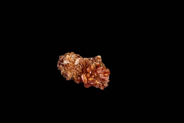 Macro mineral stone Vanadinite on a black background — Stock Photo, Image