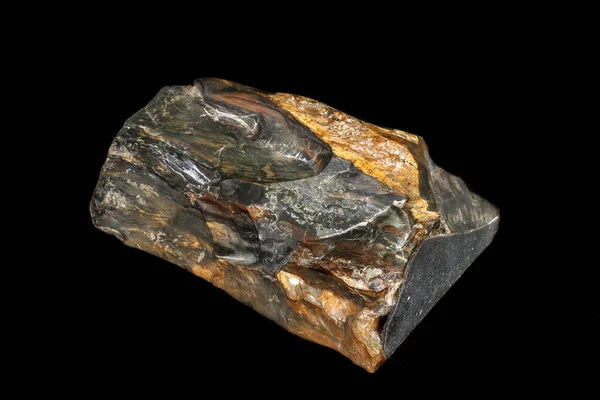 Macro pierre minérale jaspe sur fond noir — Photo
