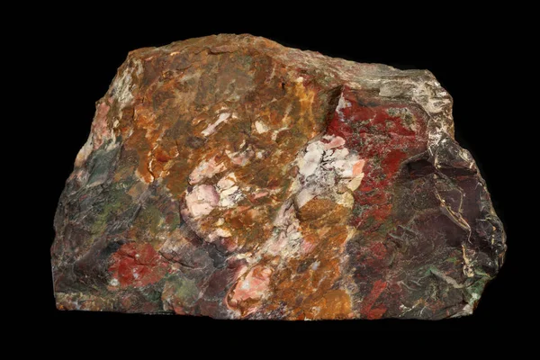 Macro pierre minérale jaspe sur fond noir — Photo